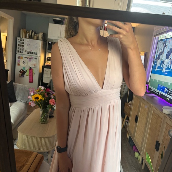 Lulu's | Size S | Blush Pink Maxi Dress with Slit - Picture 2 of 9